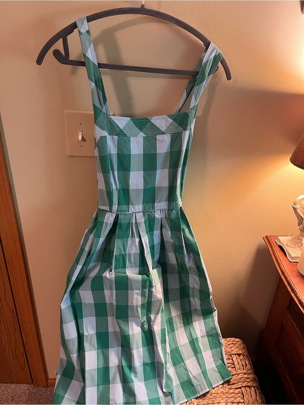 J. Crew Green and White Gingham Sundress